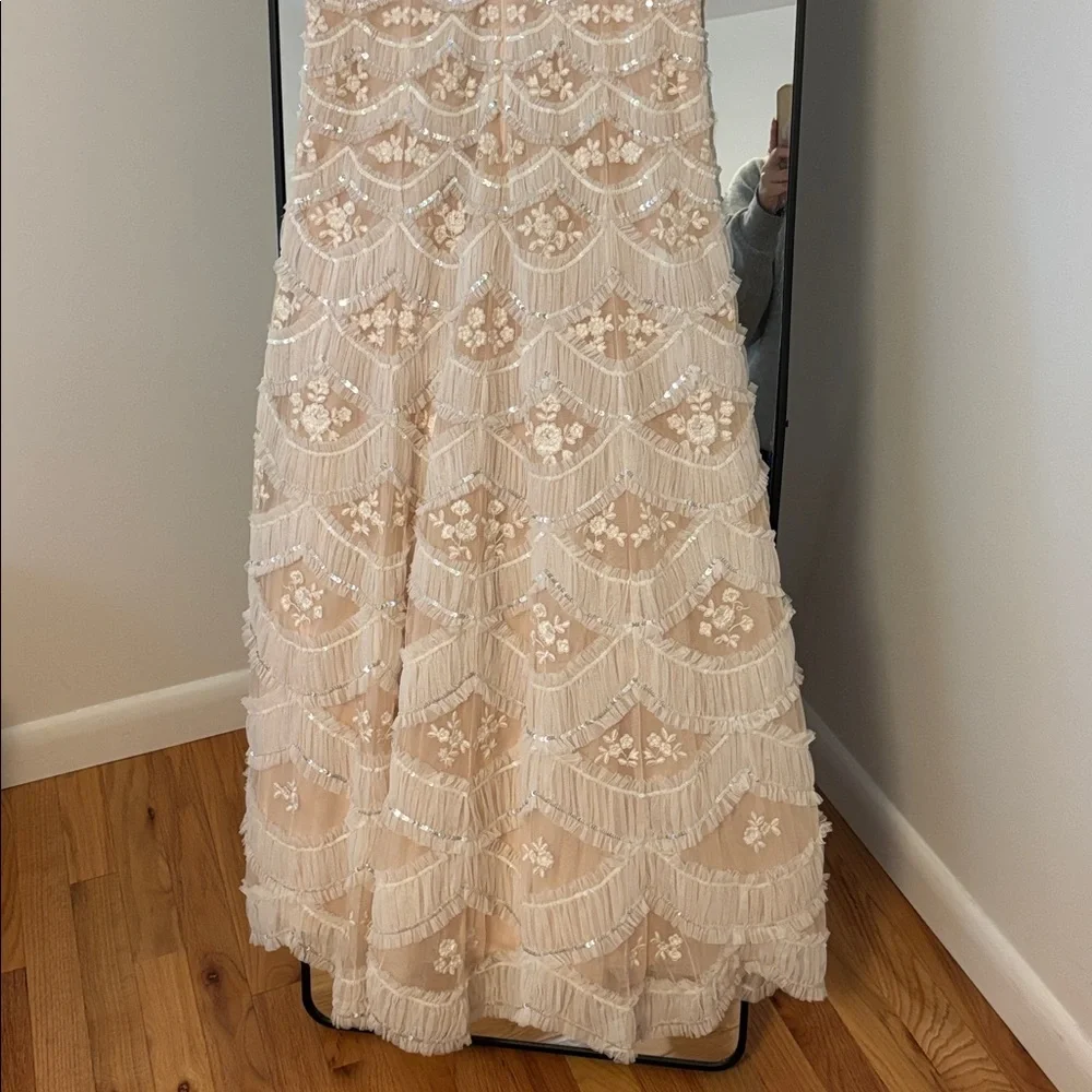 NEEDLE & THREAD WOMENS LUNETTE BLOSSOM ANKLE LENGTH GOWN DRESS SEQUIN TULLE 4 - Picture 13 of 15